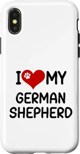 Vista 5 de I Love My German Shepherd Pet Dog Breed Retro Heart Case for iPhone 17