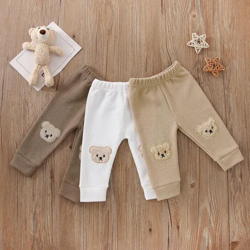 Vista 6 de Pantalones deportivos para bebés, niños y niñas, pantalones casuales de gofre, pantalones de harén unisex para bebés