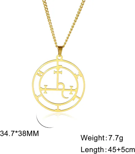 Vista 18 de EUEAVAN Sigil of Lilith Collar para mujeres y hombres Hécate gótico Lilith Diosa Sigil colgante Lucifer Signo mitología pagana joyería regalo