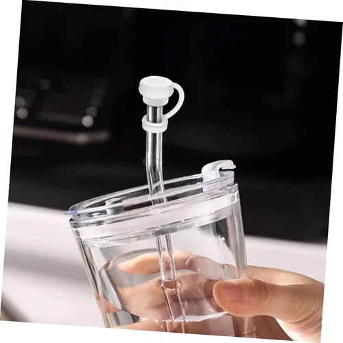 Vista 2 de FOMIYES Juego de 12 tapones de silicona para derrames con cepillos de limpieza compatibles con Stanley Cup que evita derrames, desechos