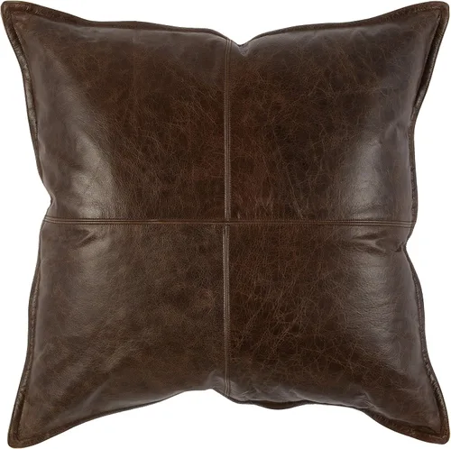 Vista 4 de Kosas Home Cheyenne - Almohada de piel 100% de 14 x 26 pulgadas, color marrón castaño