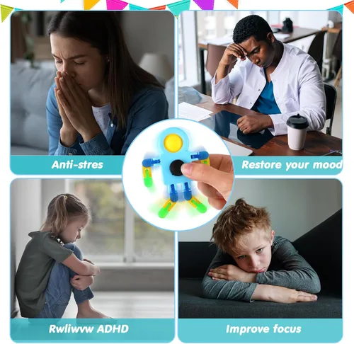 Vista 5 de Shappy 72 piezas de juguetes sensoriales giratorios para ansiedad, juguete sensorial para ansiedad, alivio del estrés, TDAH, autismo, piñata, bolsas