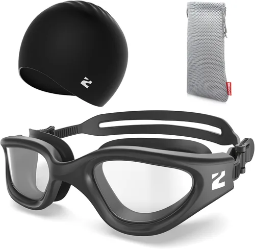 Vista 12 de ZIONOR Gafas de natación para adultos, G1 Air con protección UV antivaho y a prueba de fugas, ajuste cómodo para adultos, hombres y mujeres, incluye