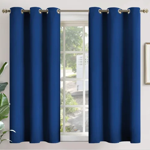 Vista 112 de YoungsTex - Cortinas blackout cortas, aislamiento térmico, ojales, oscurecen la habitación, privacidad, para cámper, sótano, cocina y baño, 2 Gris