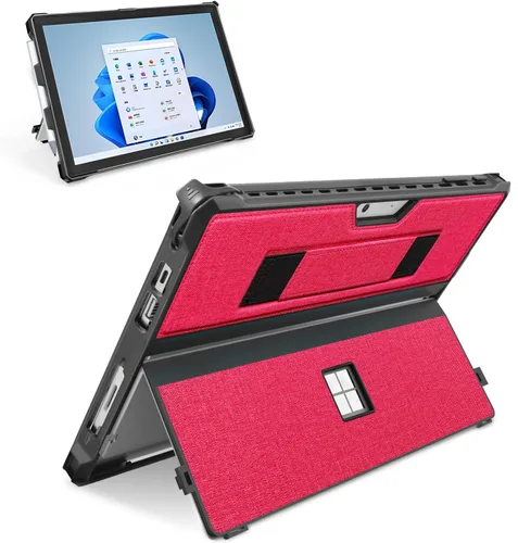 Vista 9 de Funda protectora resistente para Microsoft Surface Pro 7+/7/6/5/4/LTE de 12.3", con soporte para lápiz capacitivo y correa de mano, compatible