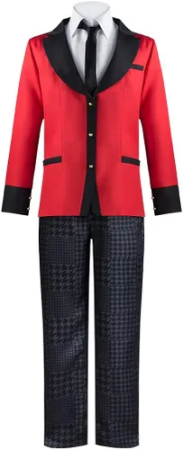 Vista 4 de Disfraz de Kakegurui Ryta Suzui para hombre, uniforme de Halloween, carnaval, fiesta, disfraz de uniforme escolar, conjunto completo