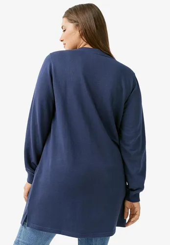 Vista 3 de Ellos Sudadera tipo túnica con bolsillo con cremallera para mujer
