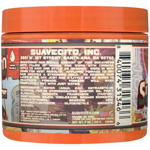 Vista 2 de Suavecito Pomade Original Hold For Men 4 oz, 1 paquete – Gel de cabello sin escamas de brillo medio como cera a base de agua – Fácil de lavar – Se