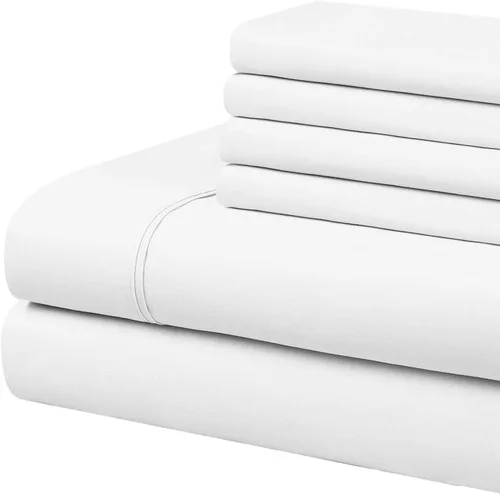 Vista 18 de Home Basics - Juego de sábanas de microfibra cepillada ultra suave de 4 piezas de 2.36 oz/m², hipoalergénico, individual, aguamarina