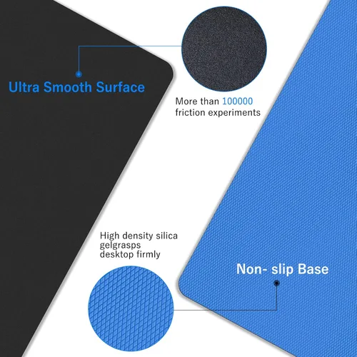 Vista 4 de Alfombrilla de mouse para computadora, superficie de plástico, material preciso y suave, saludable, ultrafino para laptop, PC y computadora