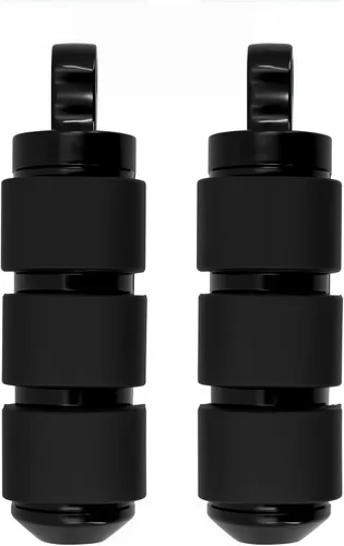 Vista 12 de Estriberas negras para motocicleta 1.25" 32mm, reposapiés ajustables para autopista, compatibles con Harley