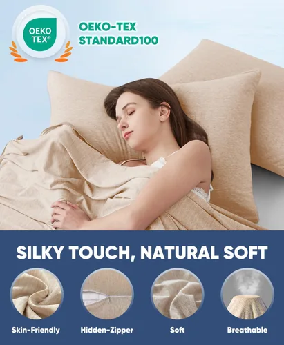 Vista 7 de LUXEAR - Fundas de almohada de enfriamiento, paquete de 2 fundas de almohada con fibra de enfriamiento Arc-Chill Q-Max 0.5 de Japón, transpirables