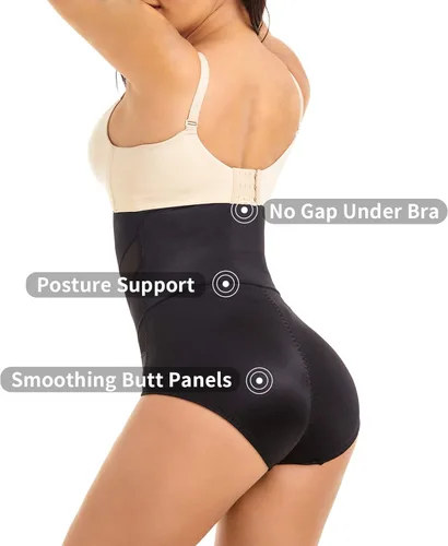 Vista 4 de COHTB Bragas moldeadoras para mujer con control de abdomen cintura alta moldeadoras ropa interior para levantamiento de glúteos calzoncillos