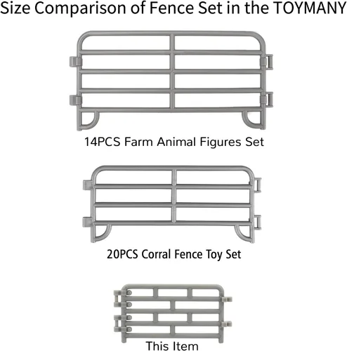 Vista 8 de Toymany 64 piezas de mini vallas de juguete para animales de granja, pequeños caballos de corral, cercado de plástico para granja, granero, paddock