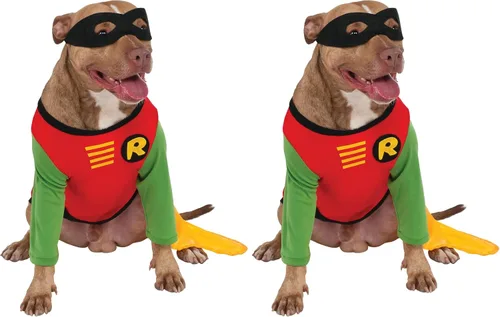 Vista 12 de Disfraz de Robin de Teen Titans de Rubies Costume., S, Verde y Rojo