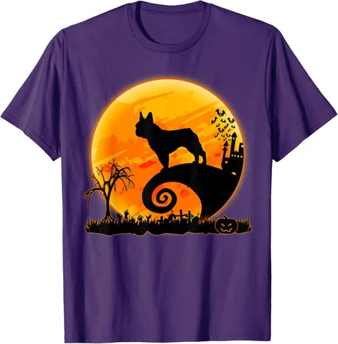 Vista 103 de Camiseta divertida de disfraz de Halloween para perro y luna de Bulldog francés, Negro, S