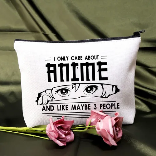 Vista 5 de BDPWSS Regalos para amantes del anime para niñas, bolsa de maquillaje de anime, regalo para amantes del anime, regalo para fanáticos del anime