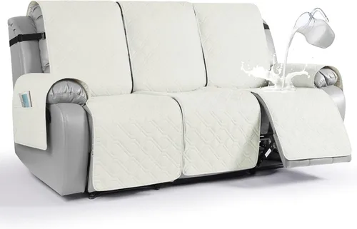 Vista 18 de VANSOFY Funda impermeable para sofá reclinable, lavable, funda para sofá reclinable de 1 pieza, protector de muebles con correas elásticas, bolsillo
