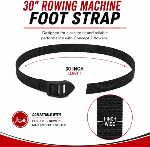 Vista 2 de TreadLife Fitness Correas de repuesto para remo Concept 2 Rower Paquete de 1 o 2