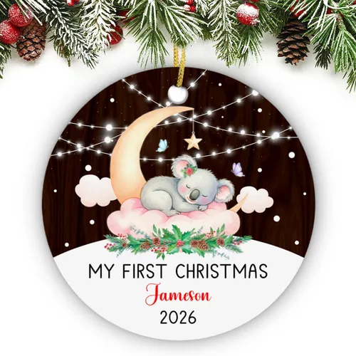 Vista 25 de Adorno de conejito de bebé, adorno personalizado con nombre y año para recién nacido 2026, decoración de conejo de Navidad personalizada, regalo