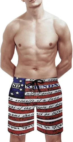 Vista 3 de Jamaica Jamaican Kingdom Flag Men's Summer Beach Shorts, Athletic Trunks