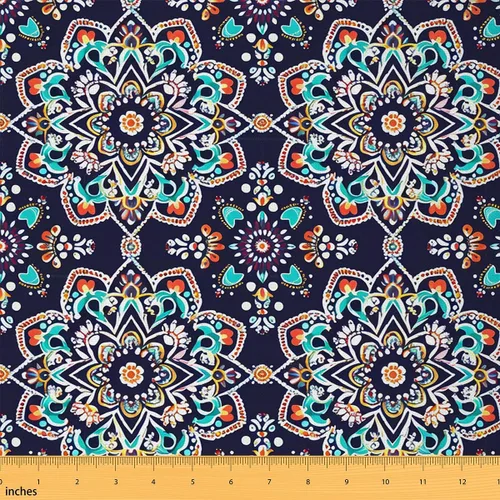 Vista 26 de Feelyou Tela de Dibujos Animados de Frutas por el Patio, Tela con Diseño Temático de Frutas Tropicales para Sillas y Proyectos de Bricolaje