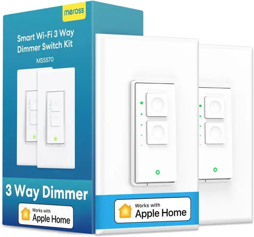 Vista 9 de meross Interruptor de luz inteligente compatible con Apple HomeKit, Siri, Alexa, Google Assistant y SmartThings, interruptor de luz Wi-Fi de 2.4