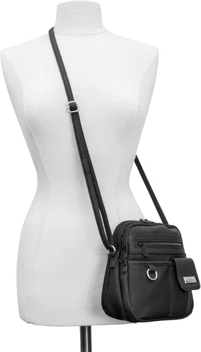 Vista 7 de Multisac Mini bandolera MultiSac North South con cremallera alrededor para mujer Negro