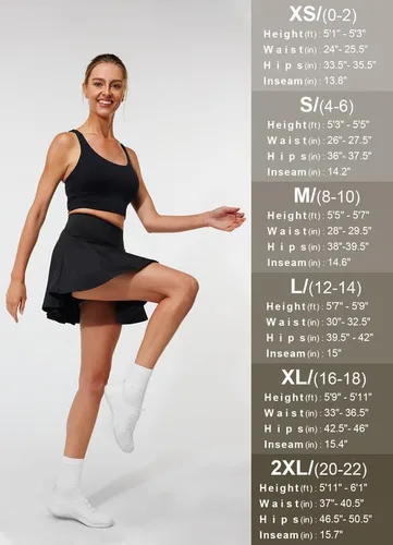 Vista 6 de Hiwzffy Faldas de tenis plisadas para mujer, con control de abdomen, faldas de golf con pantalones cortos, bolsillos, cintura alta, faldas ligeras