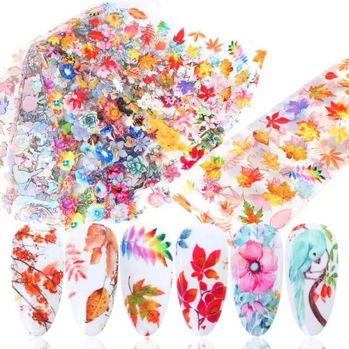 Vista 16 de Calcomanías holográficas de transferencia de uñas, hojas de esmalte de uñas de corazón de amor, láminas de transferencia de papel estrellado