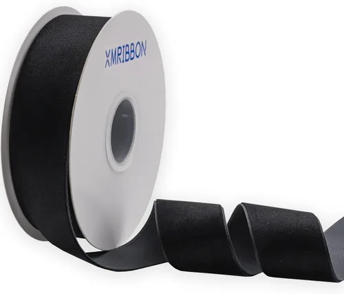 Vista 30 de Cinta de terciopelo negro de un solo lado, carrete de 1 pulgada por 10 yardas