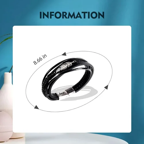 Vista 32 de Pulsera de cuero para hombre (mahua/matikou/yuanquan/8 Infinity)