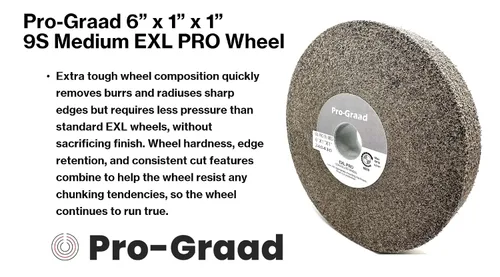Vista 4 de EXL PRO Rueda de pulido de desbarbado convoluto – 6 x 1 pulgada x 1 pulgada 9S de carburo de silicio mediano – grado profesional – Rueda