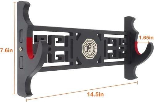 Vista 2 de Soporte acolchado para montaje en pared, soporte para espada samurái, estante de exhibición chino Tai Chi Bagua