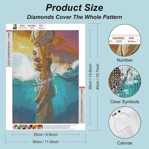 Vista 2 de Acudotr Kits de pintura de diamantes para adultos, kits de arte de diamantes 5D para principiantes, kits de pintura de diamantes de taladro completo