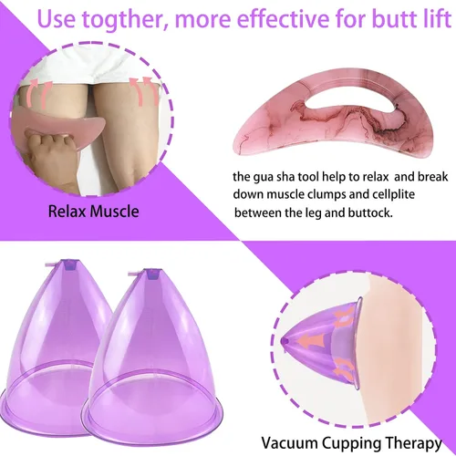Vista 10 de Copas de vacío para glúteos de 7.1 fl oz y 6.1 fl oz, accesorios para máquinas de ventosas de terapia al vacío, ventosas XL de 9.4 pulgadas y 8.26