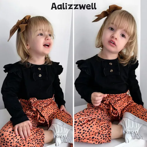 Vista 3 de Aalizzwell Traje de otoño para niñas pequeñas con horquilla