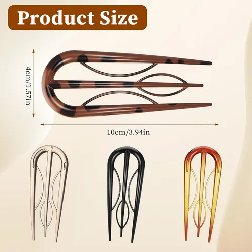 Vista 2 de 4 horquillas para el cabello para mujer, cabello fino y fino, pasadores grandes para cabello fino y grueso, pasador de pelo de torsión francesa