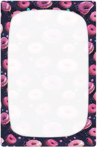 Vista 3 de Fitted Crib Sheets Pink Donuts Planets Space Mini Crib Sheets for Boy & Girl Toddler Mattress Sheets Playard Sheet 21216704