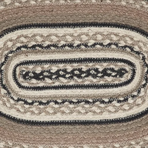 Vista 5 de VHC Brands Sawyer Mill, mantel individual para mesa de comedor, yute trenzado, ovalado, color crema de carbón, 10 x 16 pulgadas