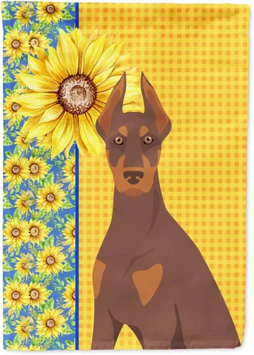 Vista 377 de Caroline's Treasures WDK5313GF Bandera de jardín con diseño de girasoles de verano, color negro y tostado, Airedale Terrier para buzón, bandera