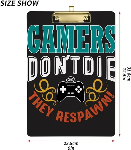 Vista 3 de Yasala Portapapeles acrílico controlador de videojuegos, joystick gamer tamaño carta A4, tablero de clip estándar con clip de perfil bajo de metal
