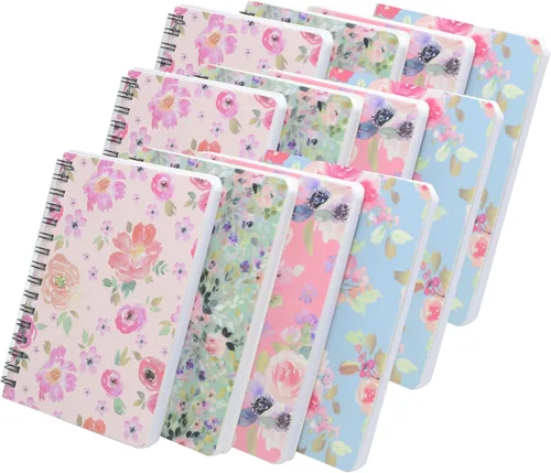 Vista 14 de YIHUANYIFA 4pcs A6 Spiral Notebooks 8mm Ruled 5.7 x 4.1 inch Hardcover 160 Pages Journals for Work Students Study and Notes (4, Dark color)