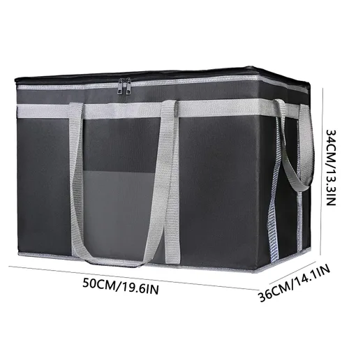 Vista 3 de Bolsas aisladas reutilizables para alimentos para entrega de alimentos, bolsas aisladas para entrega de pizza de viaje, bolsa térmica plegable