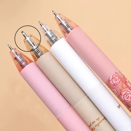 Vista 6 de MOZXIRZ 4 piezas de bolígrafos de gel retráctiles con flores, tinta negra, 0.5mm, para niñas/mujeres, lindos, estéticos, bolígrafos para Flor-1
