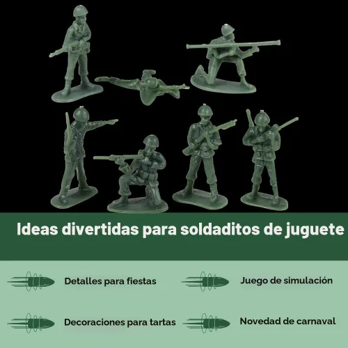 Vista 3 de U. S. Toy Soldados de Juguete del Ejército Verde, Figuras de Acción Militar Clásicas para Niños, Juego Imaginativo, Recuerdos de Fiesta
