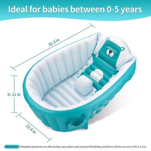 Vista 7 de Bañera inflable para bebés (azul)