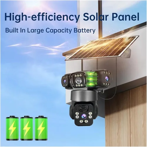 Vista 6 de Cámara IP de seguridad al aire libre solar WiFi de 15MP 8K Enchufe de EE. UU.