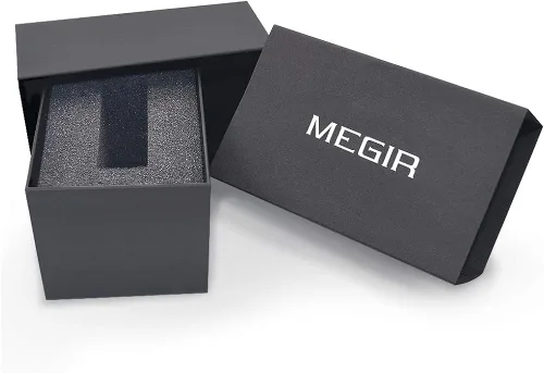 Vista 7 de MEGIR Reloj de cuarzo analógico luminoso para hombre, con correa de poliuretano, calendario de esfera grande para negocios, trabajo, escuela