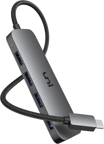 Vista 11 de uni Adaptador multipuerto USB C a USB Hub, divisor USB C de aluminio de 4 puertos para laptop, Hub USB de datos Thunderbolt 3/4 delgado compatible